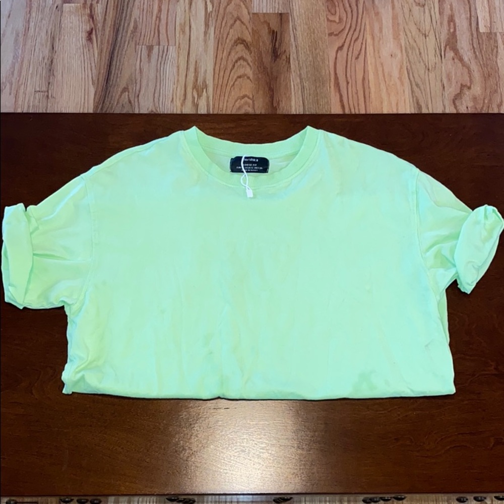 Neon lime green loose fitting T-shirt